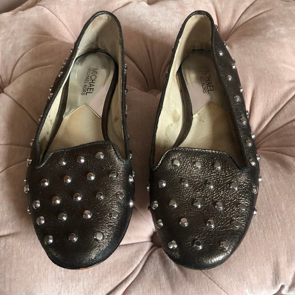 Michael Kors Ailee Studded Leather Loafers shoes - Picture 1 of 7